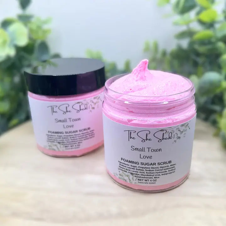 The She Shed Co - Foaming Sugar Scrub  Sweet Strawberry, 2 oz