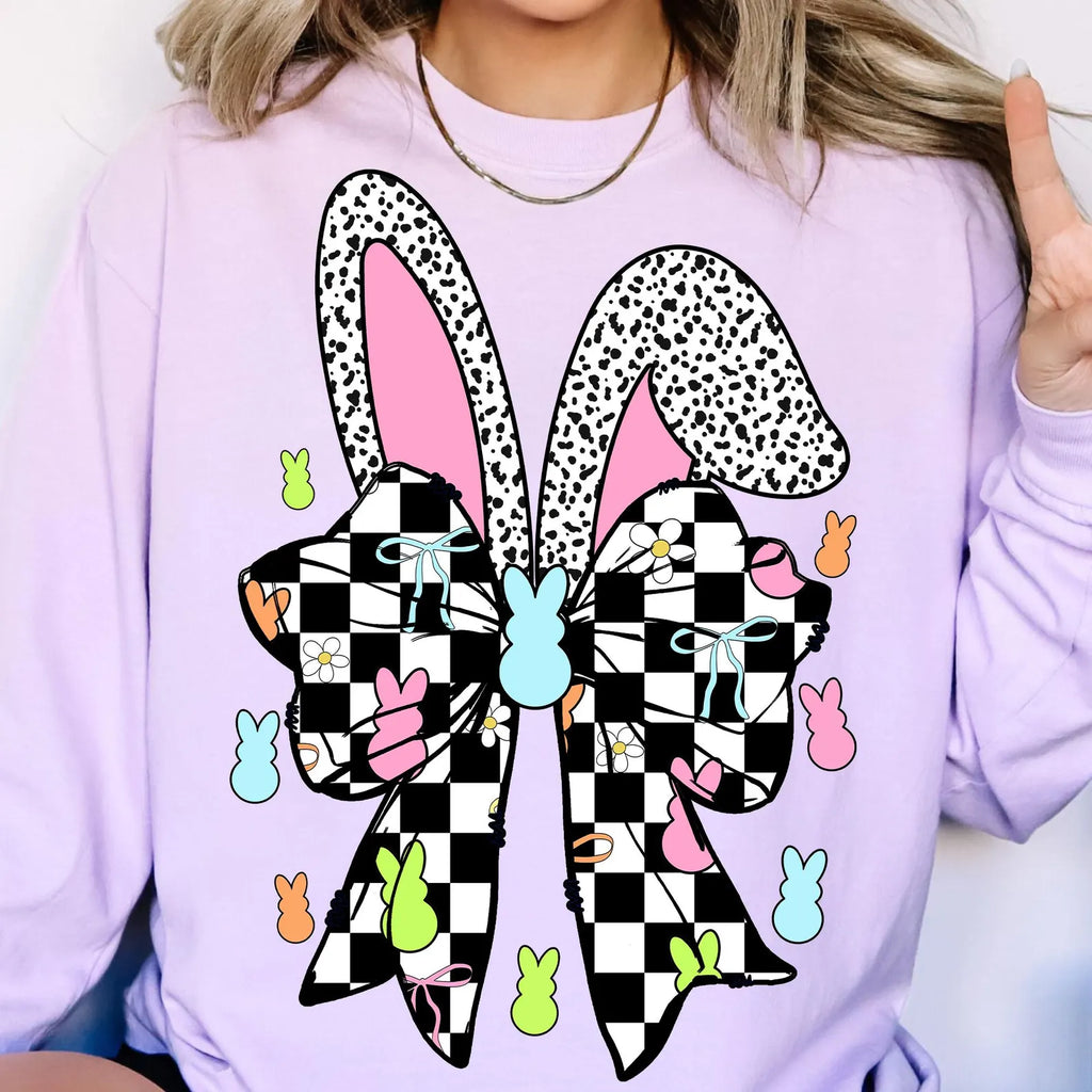 Checkered Bow Bunny Shirt