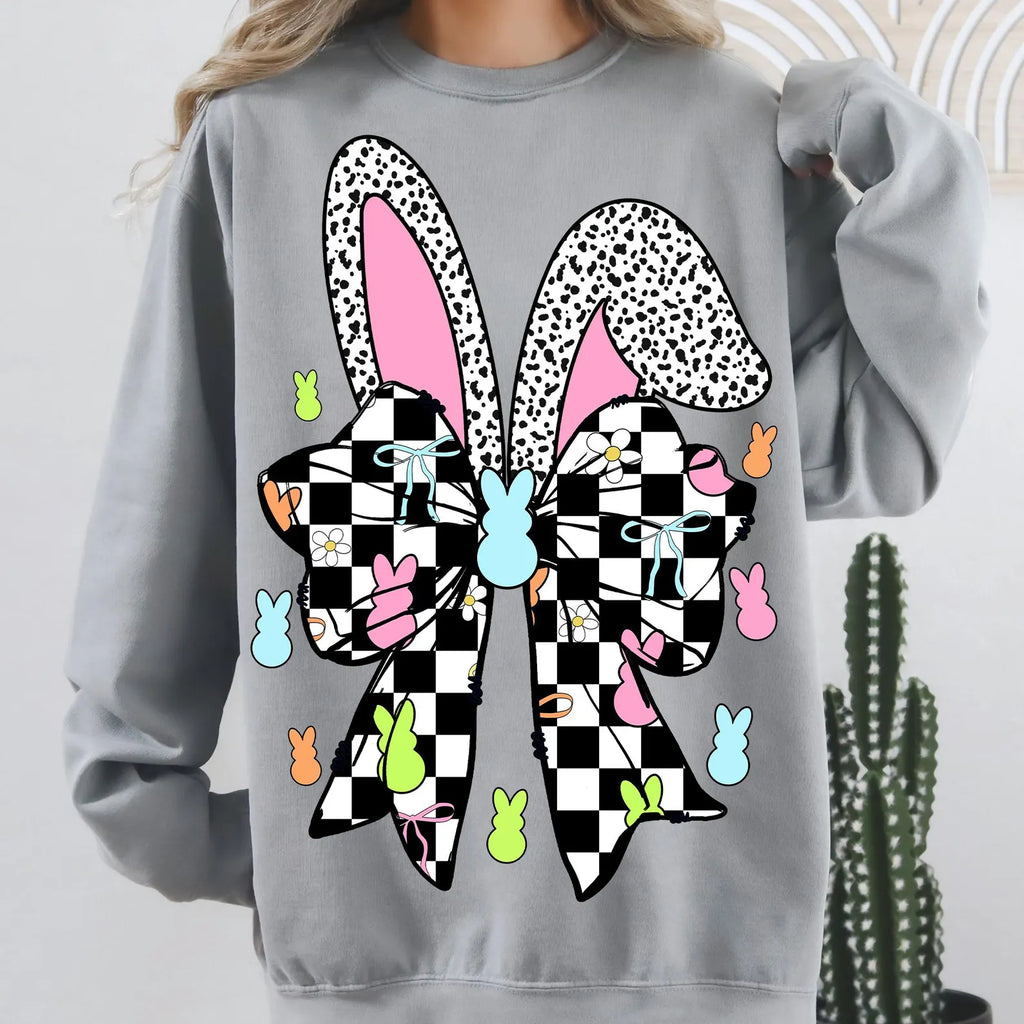Checkered Bow Bunny Shirt