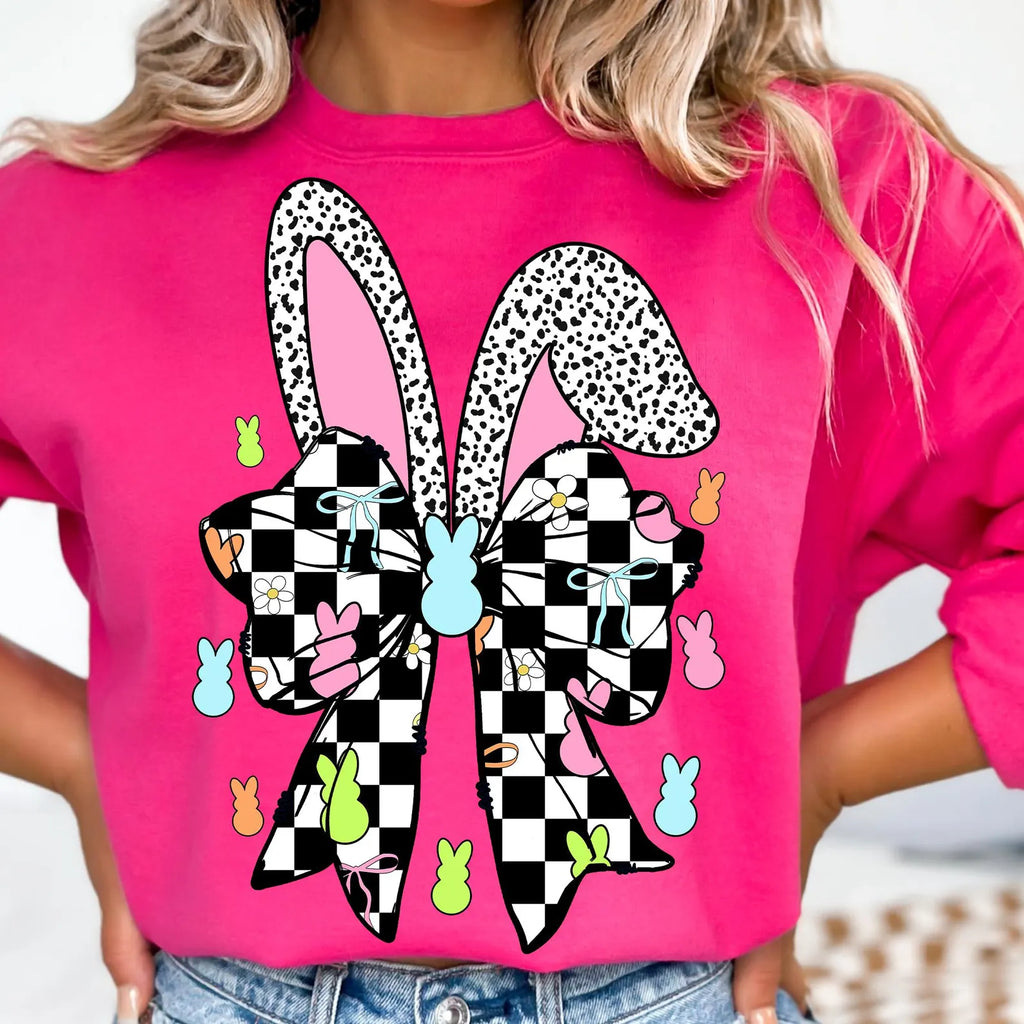 Checkered Bow Bunny Shirt