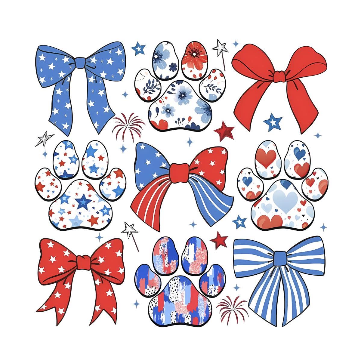 Red White Blue and Paws